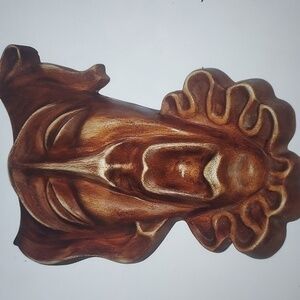 Vintage  Ceramic Face Mask Art Deco Wall Decor Theatre Tragedy Preowned AS IS